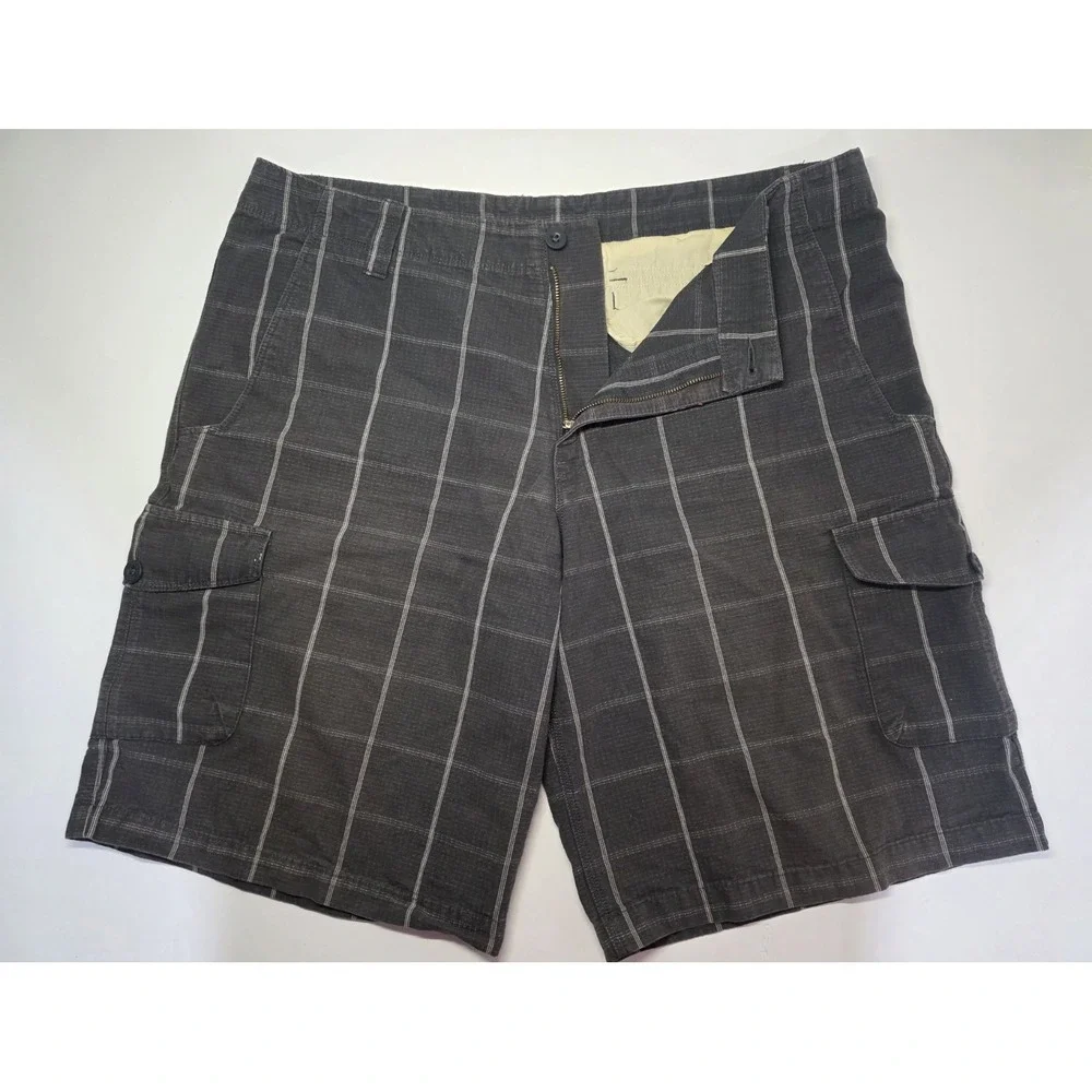 The‎ North Face Mens Size 38 Gray Plaid Cargo Shorts